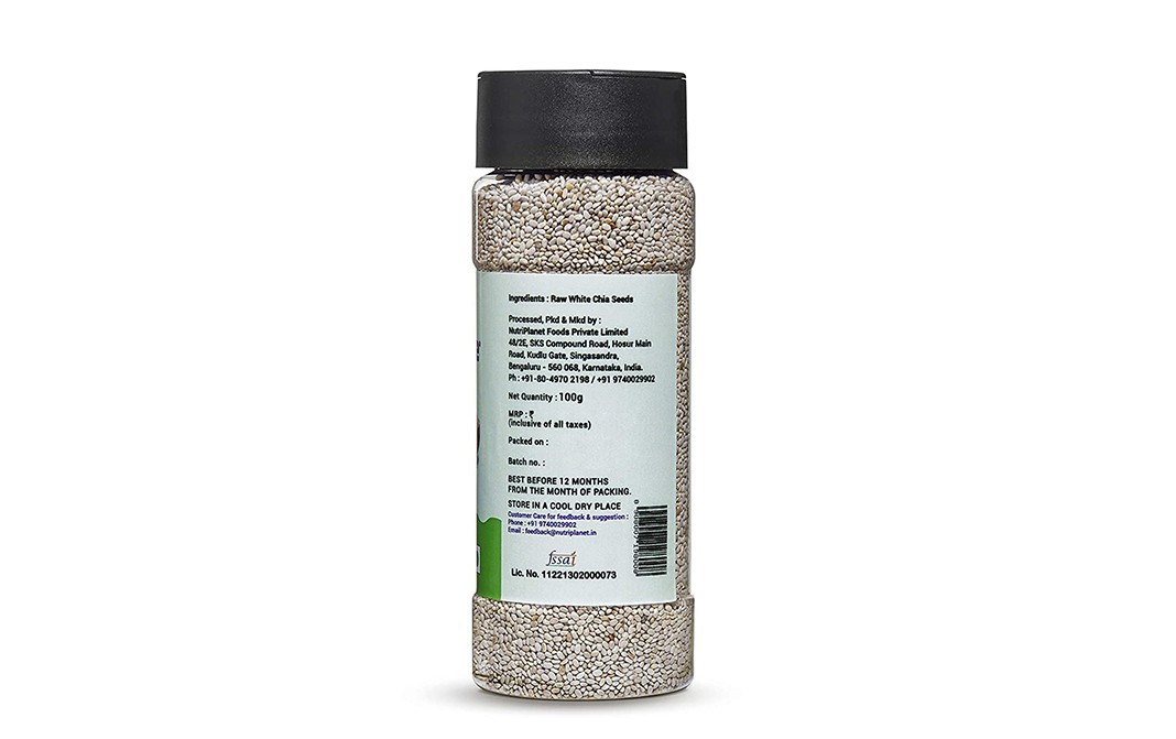 Fulsome White Chia Seeds    Plastic Bottle  100 grams